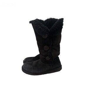UGG BAILEY BUTTON II TRIPLET WOMEN TALL BOOTS BLACK US 10 /UK 8.5 /EU 41